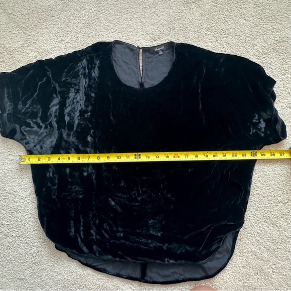 Madewell Black Velvet Blouse Size XL - Picture 4 of 5